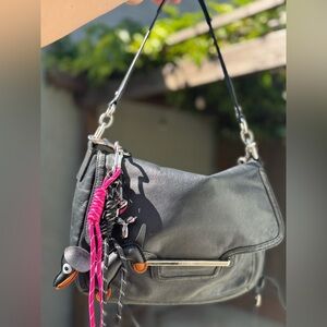 Coach Purse Taylor Leather Flap Black Shoulder or Crossbody Adjustable Bag